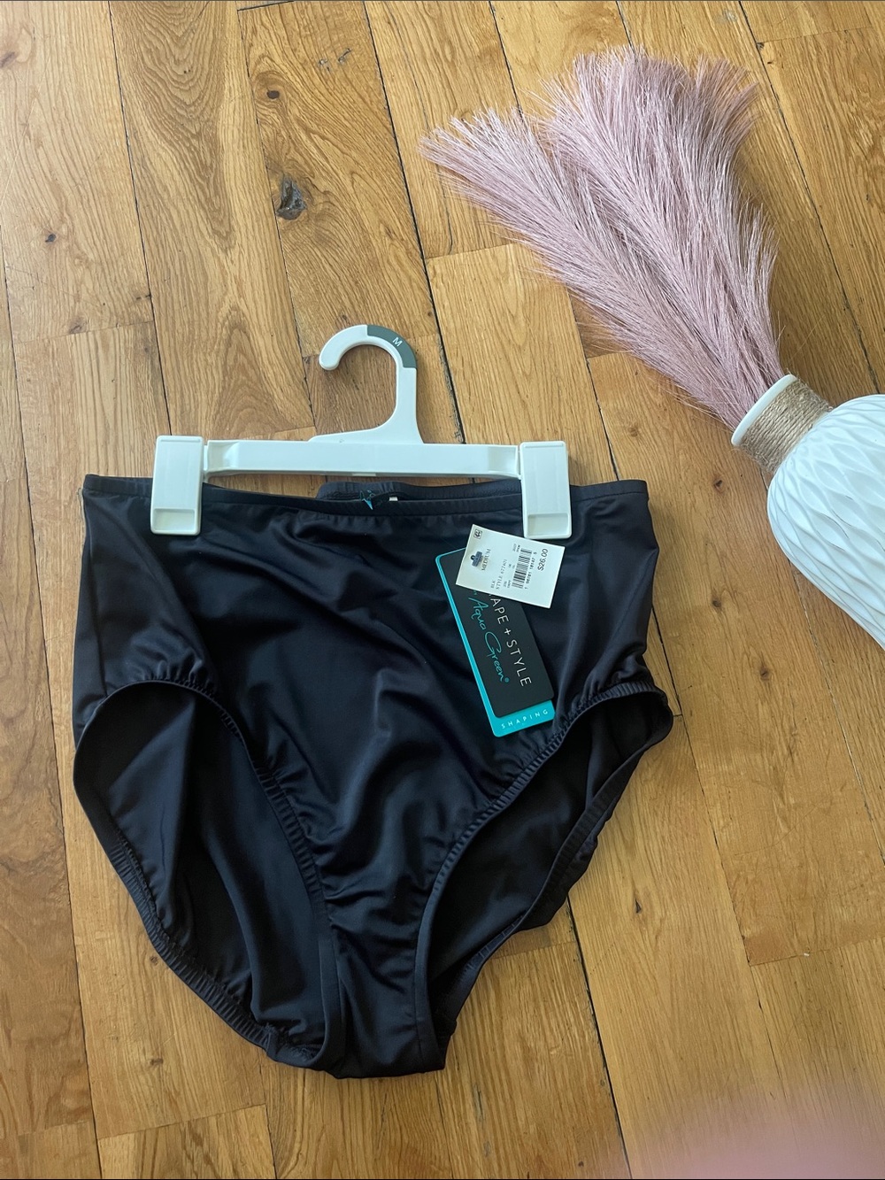 Aqua Green Black High-Waist Swim Briefs